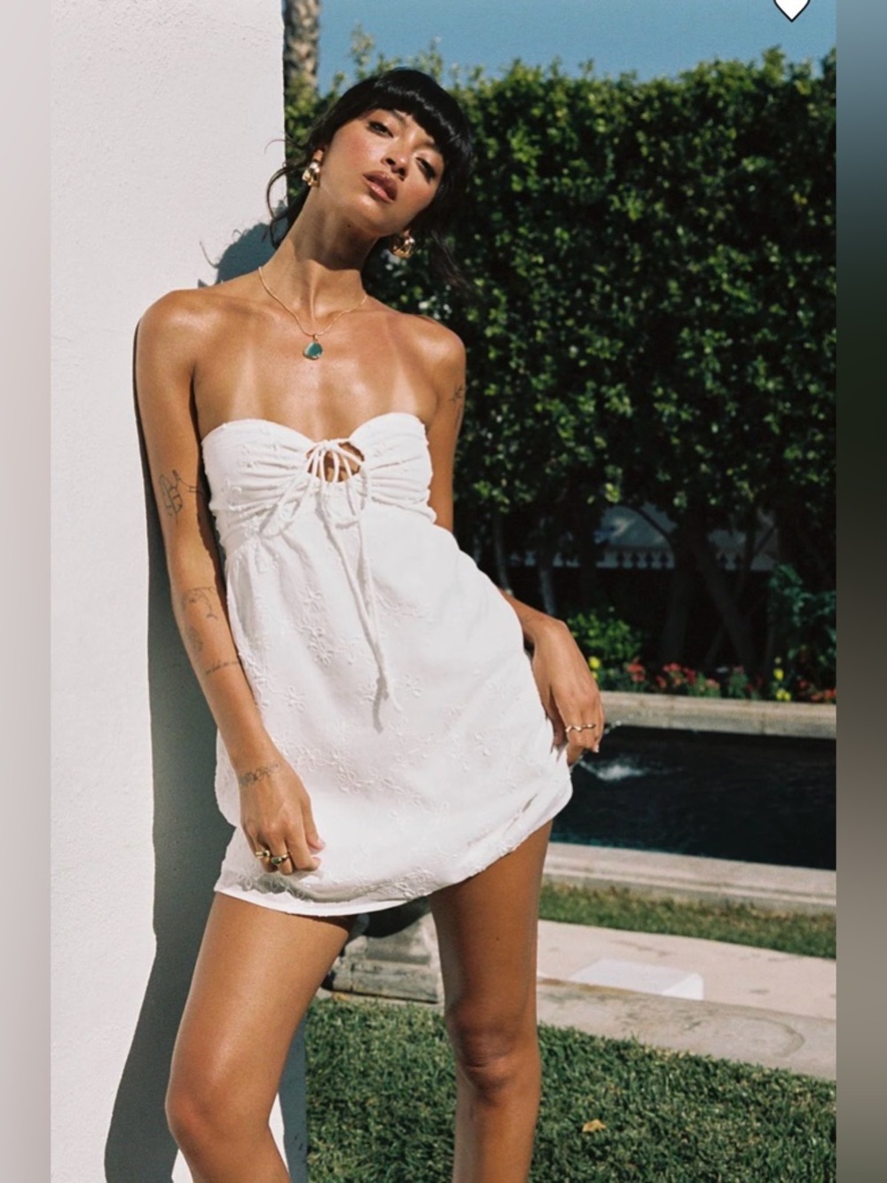 Princess Polly White Strapless Tie-Front Mini Dress